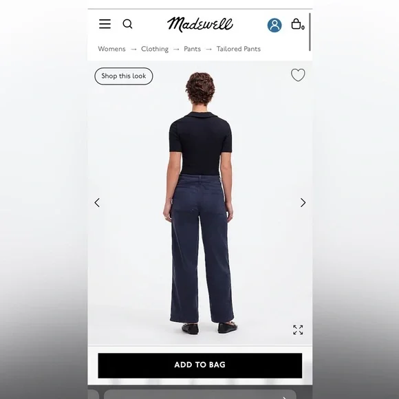 Madewell Navy Blue Emmett Pants - Picture 2 of 12